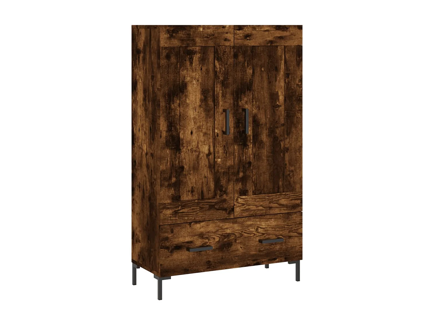 Hoge kast 69,5x31x115 cm bewerkt hout gerookt eikenkleurig