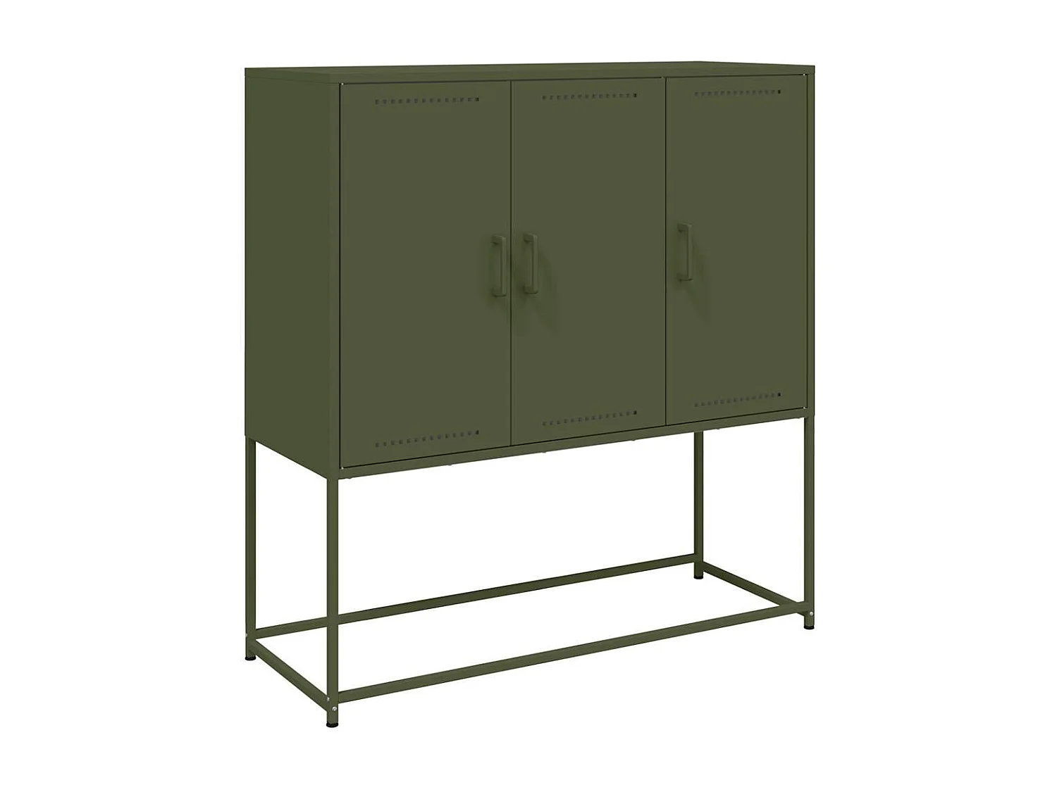 Hoge kast 100,5x39x107 cm staal olijfgroen