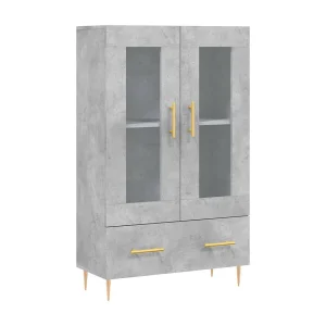 Hoge kast 69,5x31x115 cm bewerkt hout betongrijs Hoge kast 69,5x31x115 cm bewerkt hout betongrijs