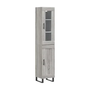 Hoge kast 34,5x34x180 cm bewerkt hout grijs sonoma eikenkleurig Hoge kast 34,5x34x180 cm bewerkt hout grijs sonoma eikenkleurig