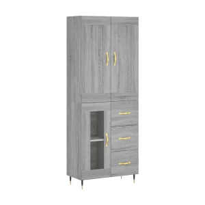 Hoge kast 69,5x34x180 cm bewerkt hout grijs sonoma eikenkleurig Hoge kast 69,5x34x180 cm bewerkt hout grijs sonoma eikenkleurig