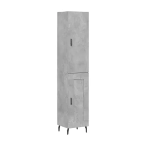 Hoge kast 34,5x34x180 cm bewerkt hout betongrijs Hoge kast 34,5x34x180 cm bewerkt hout betongrijs