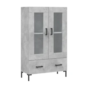 Hoge kast 69,5x31x115 cm bewerkt hout betongrijs Hoge kast 69,5x31x115 cm bewerkt hout betongrijs