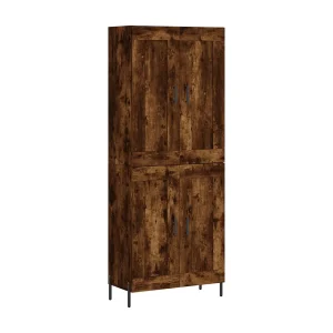 Hoge kast 69,5x34x180 cm bewerkt hout gerookt eikenkleurig Hoge kast 69,5x34x180 cm bewerkt hout gerookt eikenkleurig