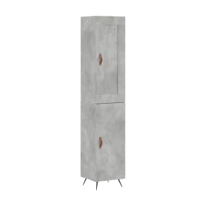 Hoge kast 34,5x34x180 cm bewerkt hout betongrijs Hoge kast 34,5x34x180 cm bewerkt hout betongrijs