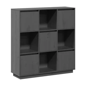Hoge kast 110,5x35x117 cm massief grenenhout grijs Hoge kast 110,5x35x117 cm massief grenenhout grijs
