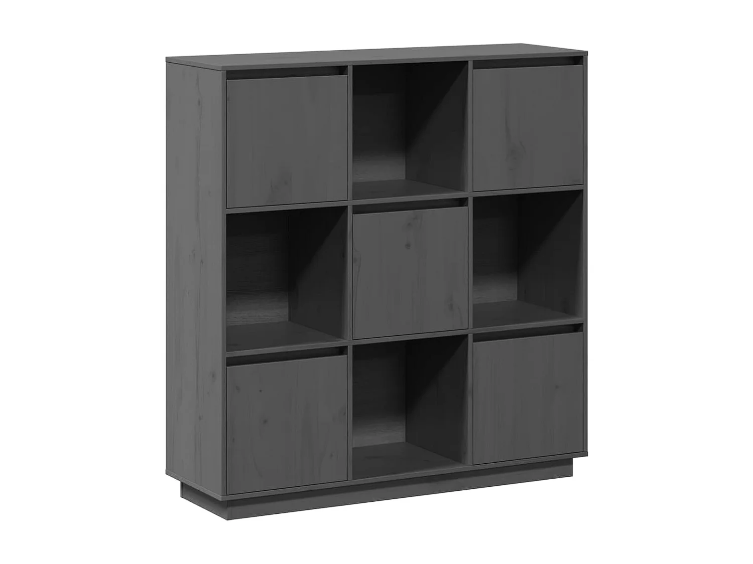 Hoge kast 110,5x35x117 cm massief grenenhout grijs