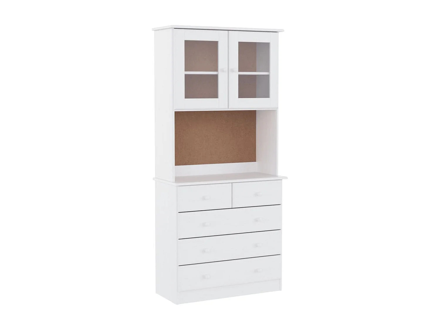 Hoge kast ALTA 77x35x165 cm massief grenenhout wit