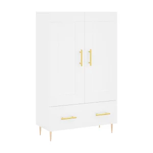 Hoge kast 69,5x31x115 cm bewerkt hout wit Hoge kast 69,5x31x115 cm bewerkt hout wit