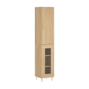 Hoge kast 34,5x34x180 cm bewerkt hout sonoma eikenkleurig Hoge kast 34,5x34x180 cm bewerkt hout sonoma eikenkleurig