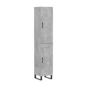 Hoge kast 34,5x34x180 cm bewerkt hout betongrijs Hoge kast 34,5x34x180 cm bewerkt hout betongrijs