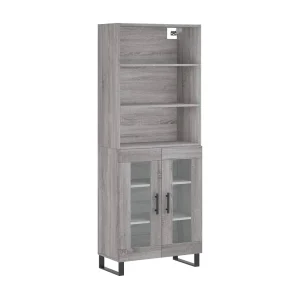 Hoge kast 69,5x34x180 cm bewerkt hout grijs sonoma eikenkleurig Hoge kast 69,5x34x180 cm bewerkt hout grijs sonoma eikenkleurig