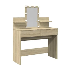 Kaptafel met LED-verlichting 100x40x130 cm sonoma eikenkleurig
