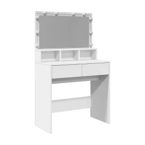 Kaptafel met LED 80x41x134,5 cm wit