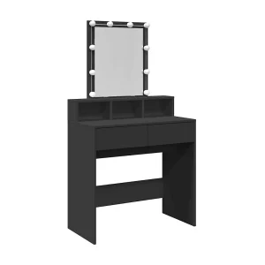 Kaptafel met LED 80x41x144,5 cm zwart