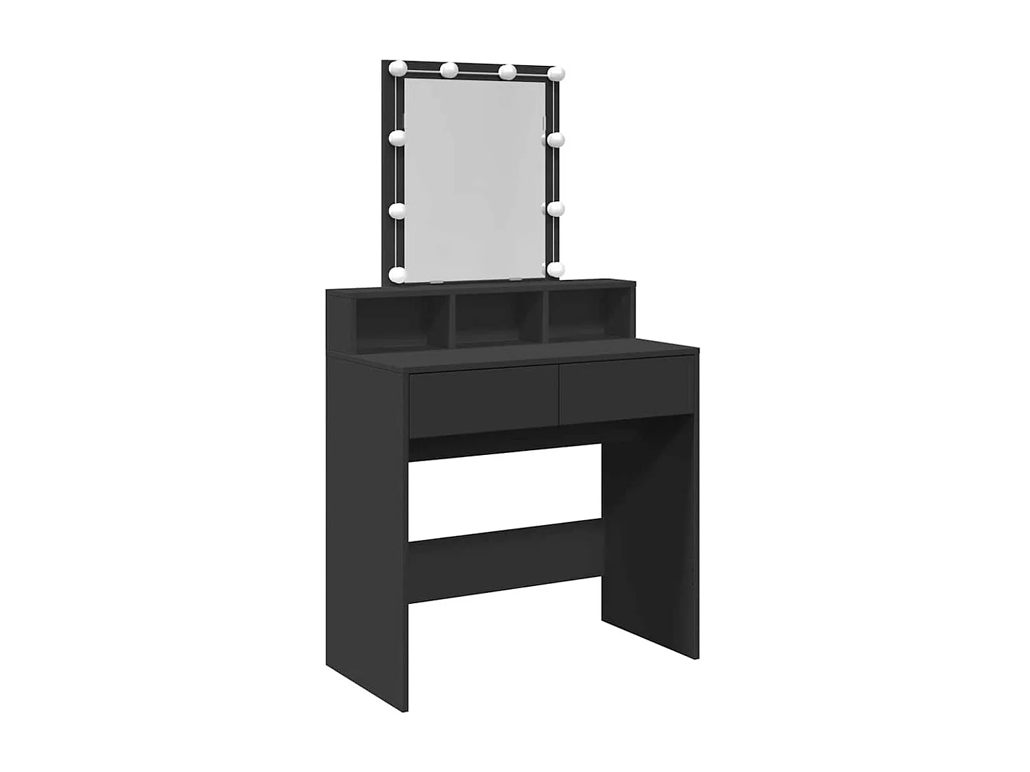 Kaptafel met LED 80x41x144,5 cm zwart