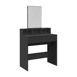 Kaptafel met spiegel 80x41x144,5 cm zwart