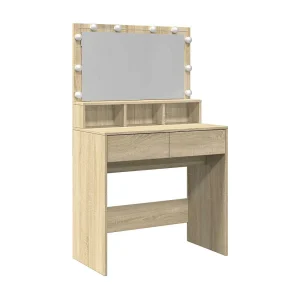 Kaptafel met LED 80x41x134,5 cm sonoma eikenkleurig