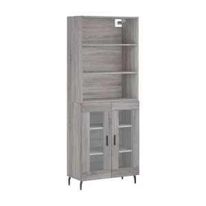 Hoge kast 69,5x34x180 cm bewerkt hout grijs sonoma eikenkleurig Hoge kast 69,5x34x180 cm bewerkt hout grijs sonoma eikenkleurig