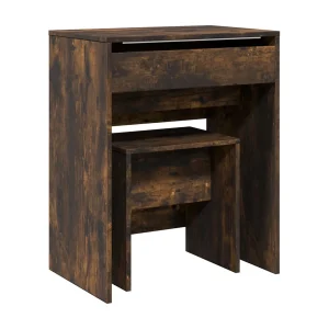 Kaptafel met krukje 60x40x113,5 cm gerookt eikenkleurig Kaptafel met krukje 60x40x113,5 cm gerookt eikenkleurig