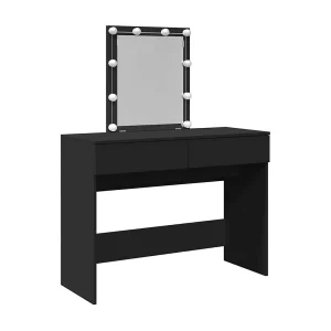 Kaptafel met LED-verlichting 100x40x130 cm zwart