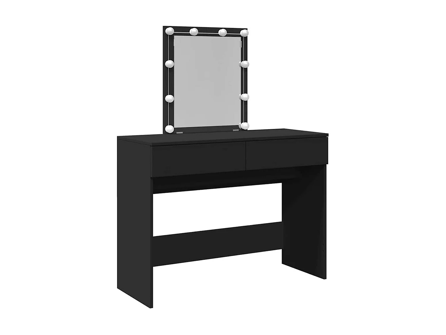 Kaptafel met LED-verlichting 100x40x130 cm zwart