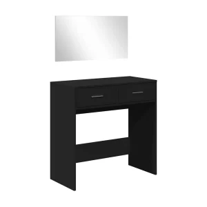 Kaptafel met spiegel 80x39x80 cm zwart