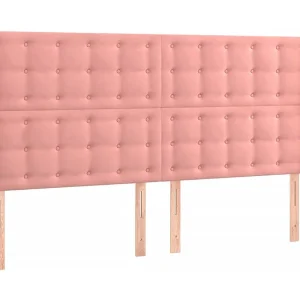 Hoofdbord met randen 163x16x118/128 cm fluweel roze Hoofdbord met randen 163x16x118/128 cm fluweel roze