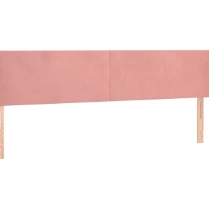 Hoofdbord met randen 183x23x78/88 cm fluweel roze