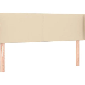 Hoofdbord met randen 147x23x78/88 cm stof crèmekleurig Hoofdbord met randen 147x23x78/88 cm stof crèmekleurig
