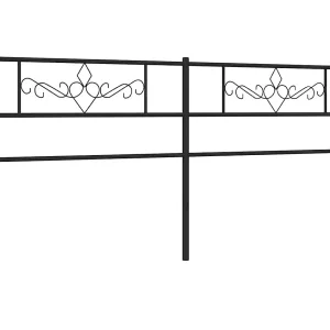 Vervangend hoofdbord 200 cm metaal zwart Vervangend hoofdbord 200 cm metaal zwart