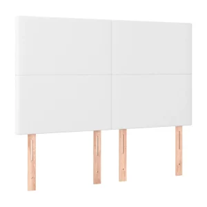 Hoofdbord wit 144x5x118/128 cm kunstleer Hoofdbord wit 144x5x118/128 cm kunstleer