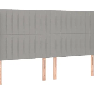 Hoofdbord met randen 163x16x118/128 cm stof lichtgrijs Hoofdbord met randen 163x16x118/128 cm stof lichtgrijs