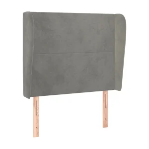 Hoofdbord met randen 83x23x118/128 cm fluweel lichtgrijs Hoofdbord met randen 83x23x118/128 cm fluweel lichtgrijs