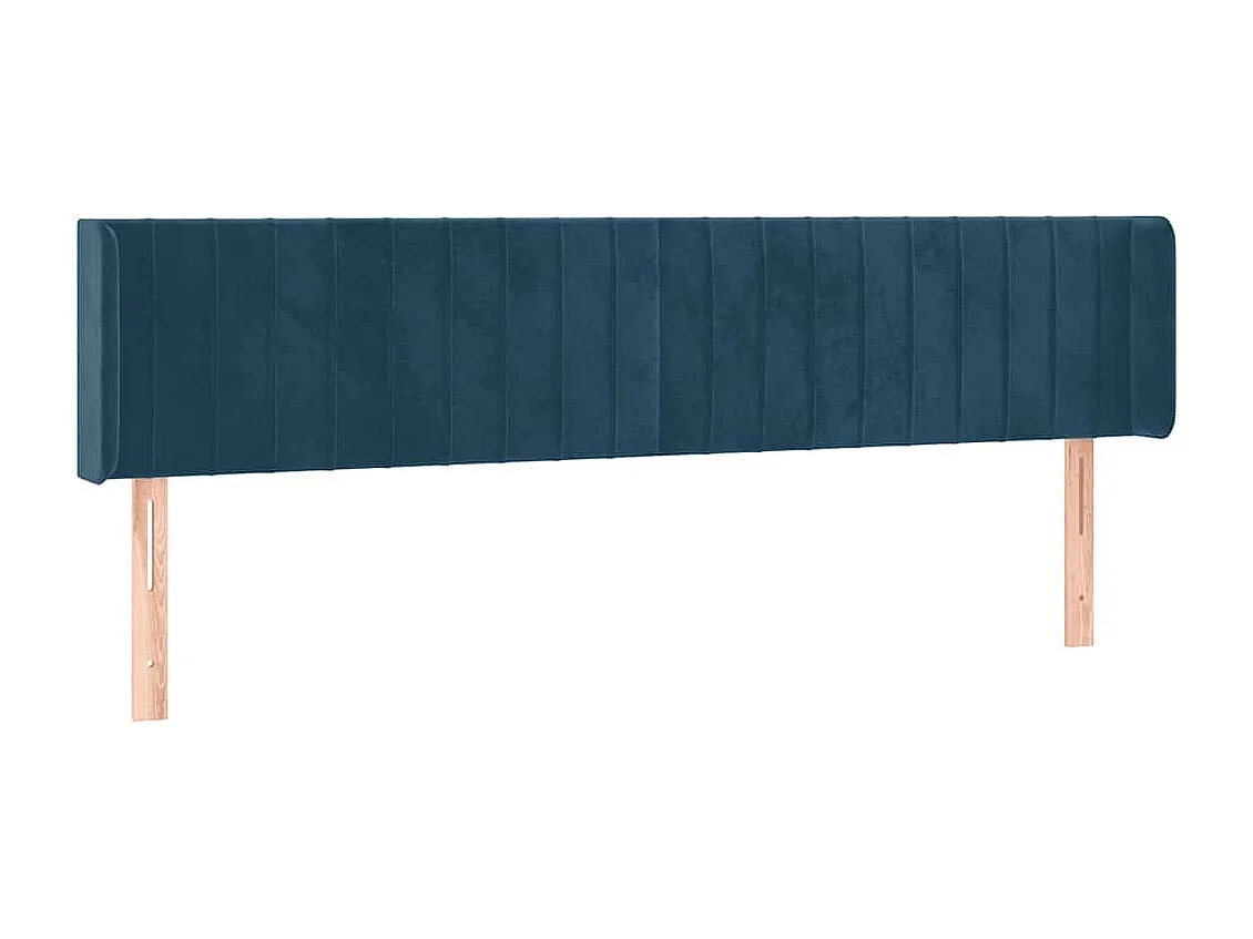 Hoofdbord met randen 183x16x78/88 cm fluweel donkerblauw