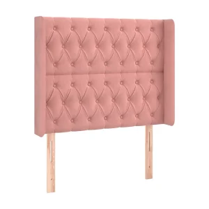 Hoofdbord met randen 103x16x118/128 cm fluweel roze Hoofdbord met randen 103x16x118/128 cm fluweel roze