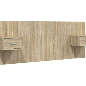 Hoofdbord met kastjes bewerkt hout sonoma eikenkleurig Hoofdbord met kastjes bewerkt hout sonoma eikenkleurig