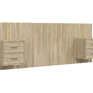 Hoofdbord met kastjes bewerkt hout sonoma eikenkleurig Hoofdbord met kastjes bewerkt hout sonoma eikenkleurig