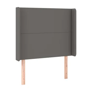 Hoofdbord met randen 83x16x118/128 cm kunstleer grijs Hoofdbord met randen 83x16x118/128 cm kunstleer grijs