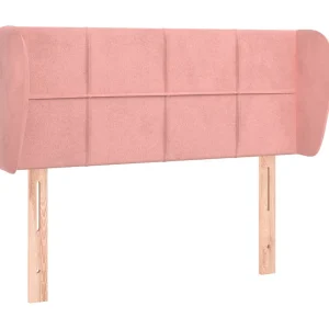 Hoofdbord met randen 93x23x78/88 cm fluweel roze