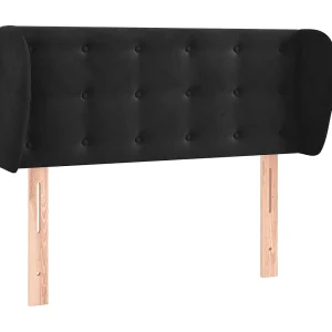 Hoofdbord met randen 103x23x78/88 cm fluweel zwart Hoofdbord met randen 103x23x78/88 cm fluweel zwart