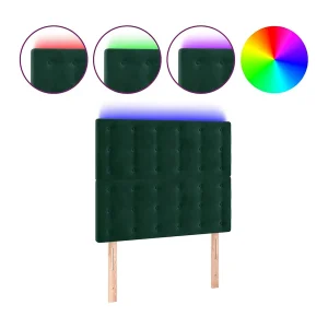 Hoofdbord LED 90x5x118/128 cm fluweel donkergroen