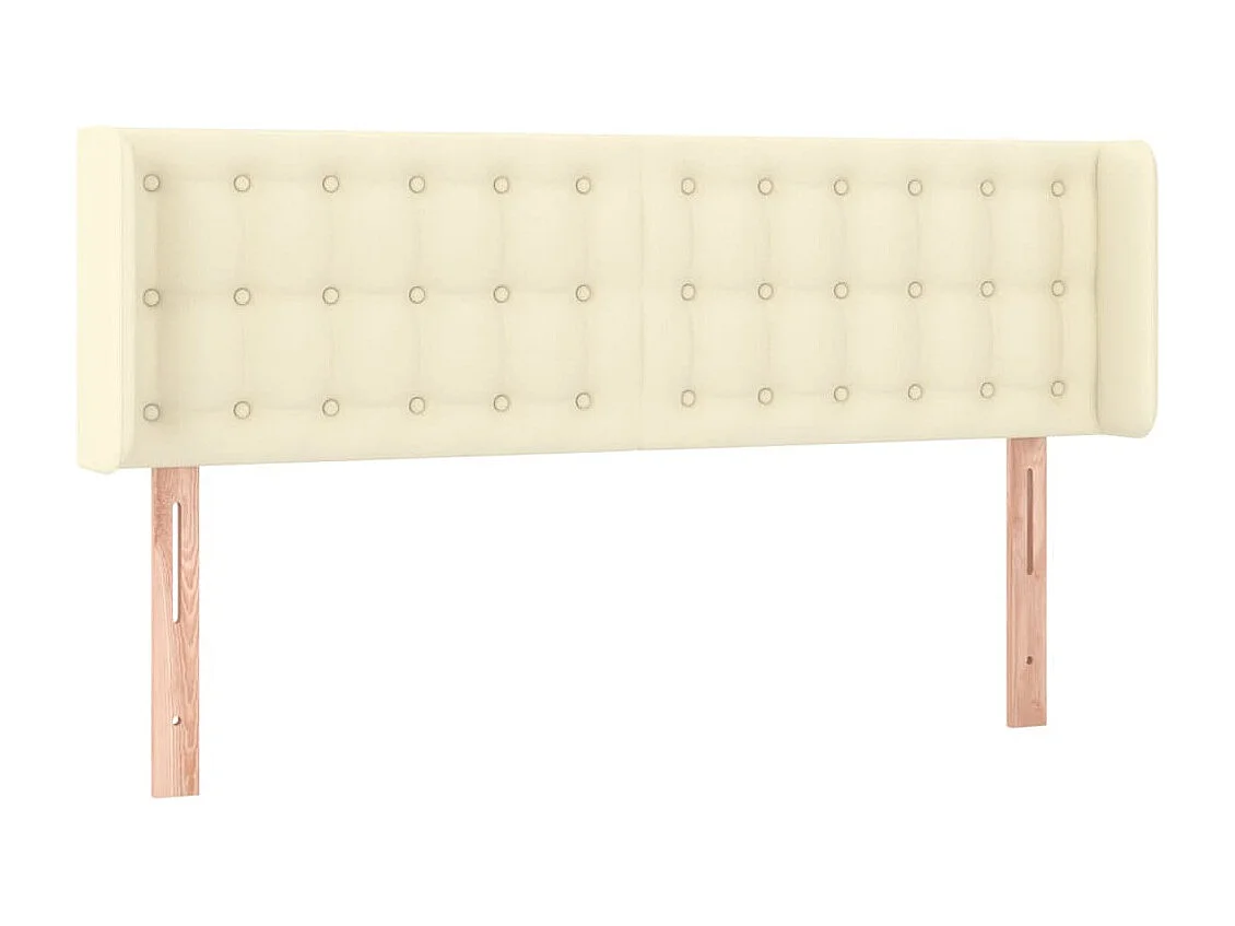 Hoofdbord met randen 147x16x78/88 cm kunstleer crèmekleurig