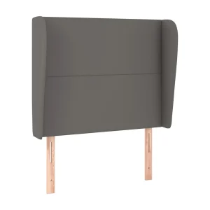 Hoofdbord met randen 83x23x118/128 cm kunstleer grijs Hoofdbord met randen 83x23x118/128 cm kunstleer grijs