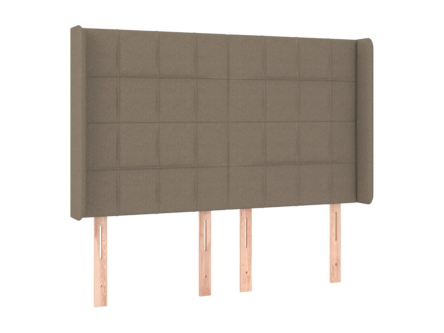 Hoofdbord met randen 147x16x118/128 cm stof taupe