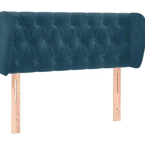 Hoofdbord met randen 103x23x78/88 cm fluweel donkerblauw Hoofdbord met randen 103x23x78/88 cm fluweel donkerblauw