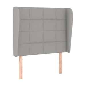 Hoofdbord met randen 83x23x118/128 cm stof lichtgrijs Hoofdbord met randen 83x23x118/128 cm stof lichtgrijs