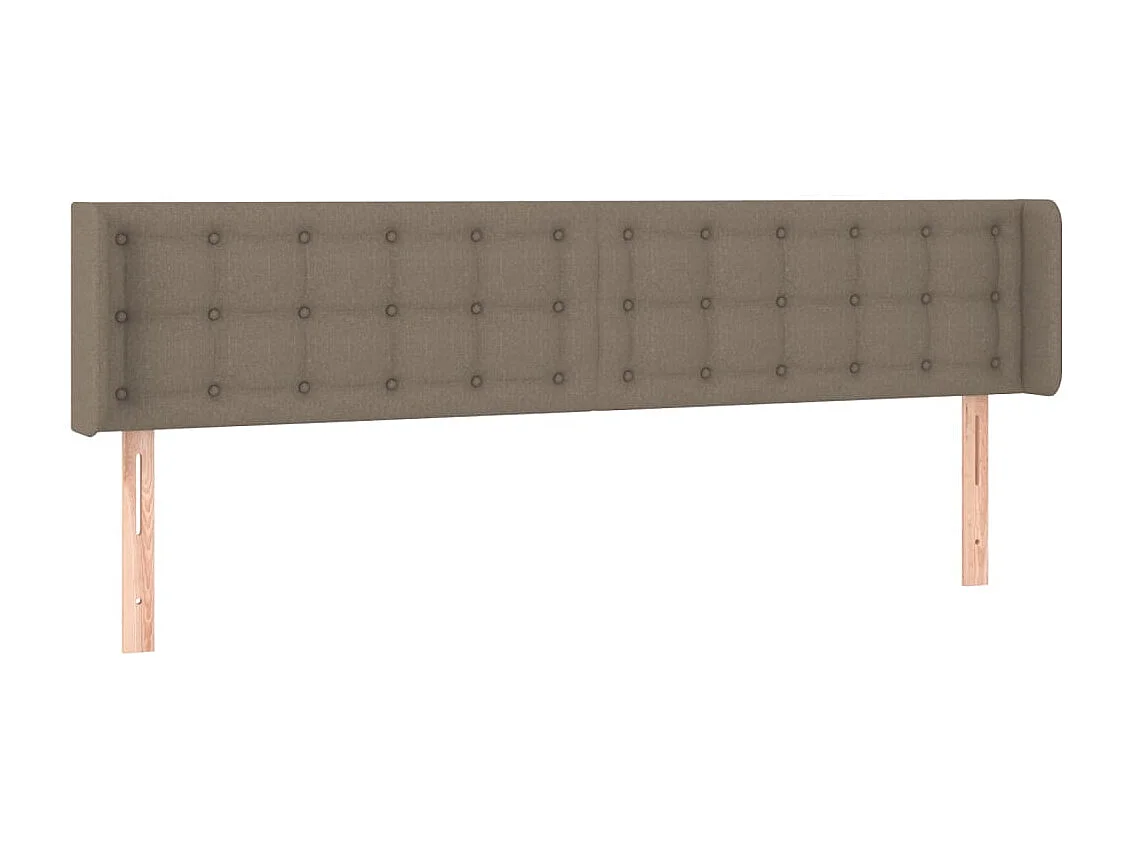 Hoofdbord met randen 163x16x78/88 cm stof taupe