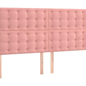 Hoofdbord roze 160x5x118/128 cm fluweel Hoofdbord roze 160x5x118/128 cm fluweel