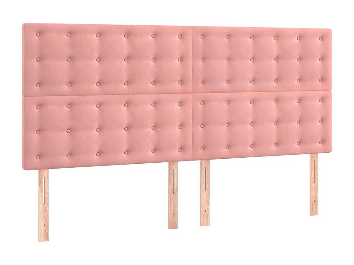 Hoofdbord roze 160x5x118/128 cm fluweel